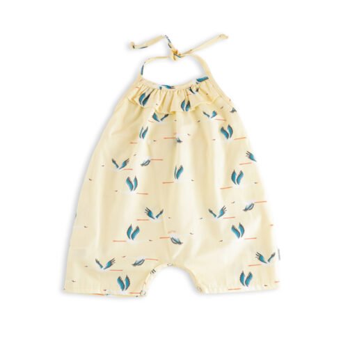 0-3  Sticky Fudge Stork open back romper