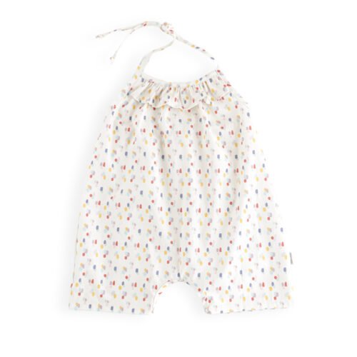 3-6  Sticky Fudge Confetti open back romper