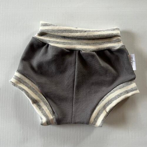 6-12 m Solid Grey stripe trim shorties
